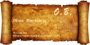 Ober Barbara névjegykártya